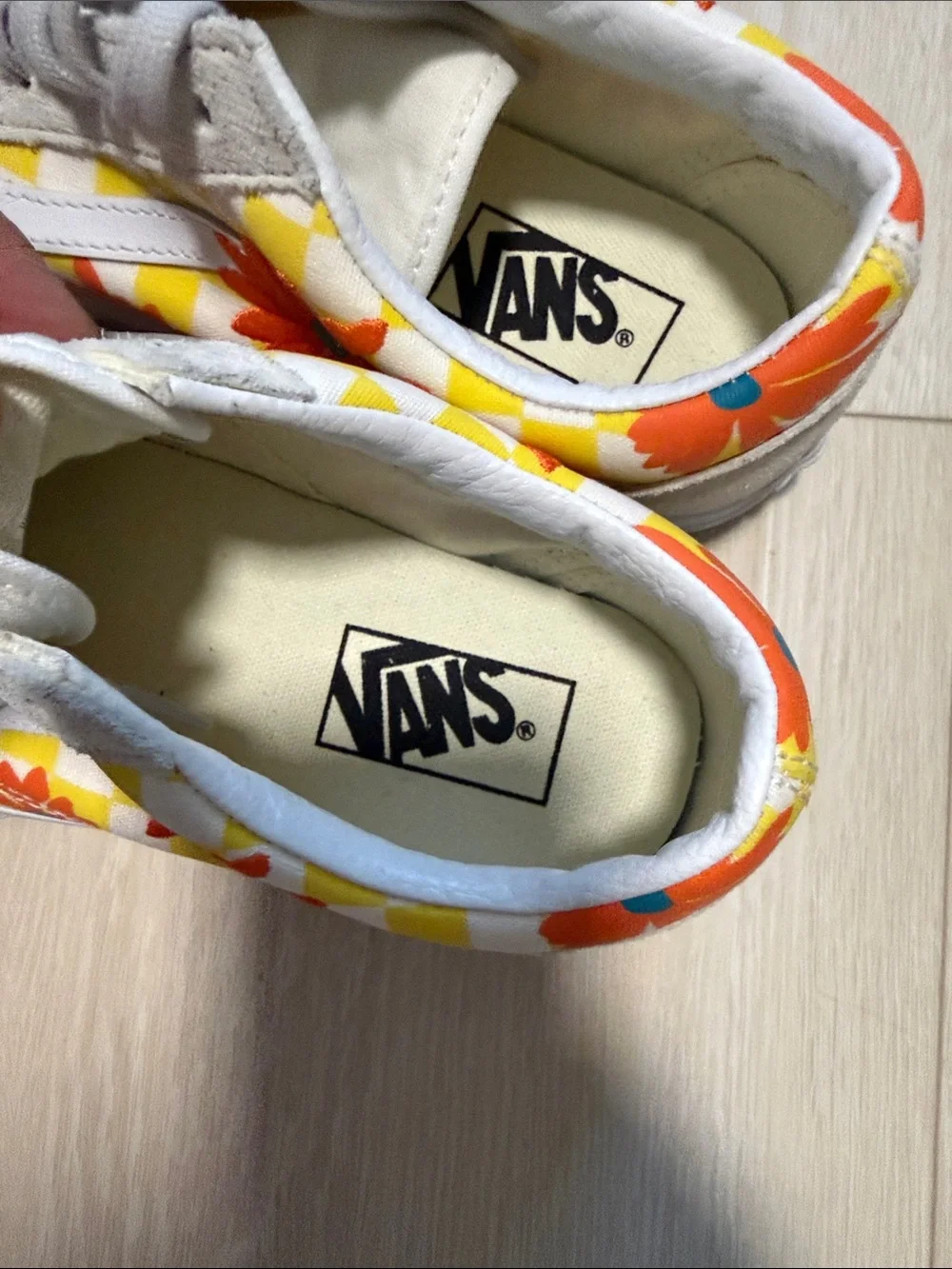 Vans Floral Low-Top Sneakers in Cream, Orange & Yellow